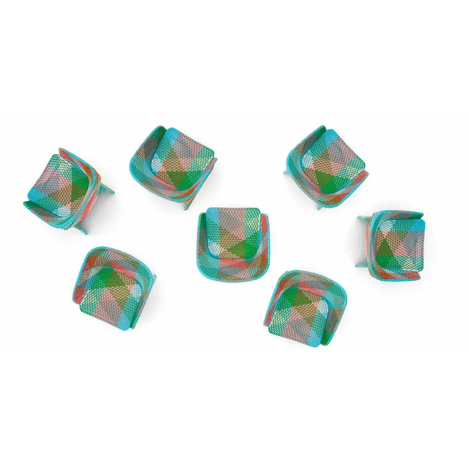 Havestol i farvet, flettet syntetisk fiber - Maat af Varaschin Viadurini