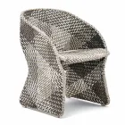 Havestol i farvet, flettet syntetisk fiber - Maat af Varaschin Viadurini