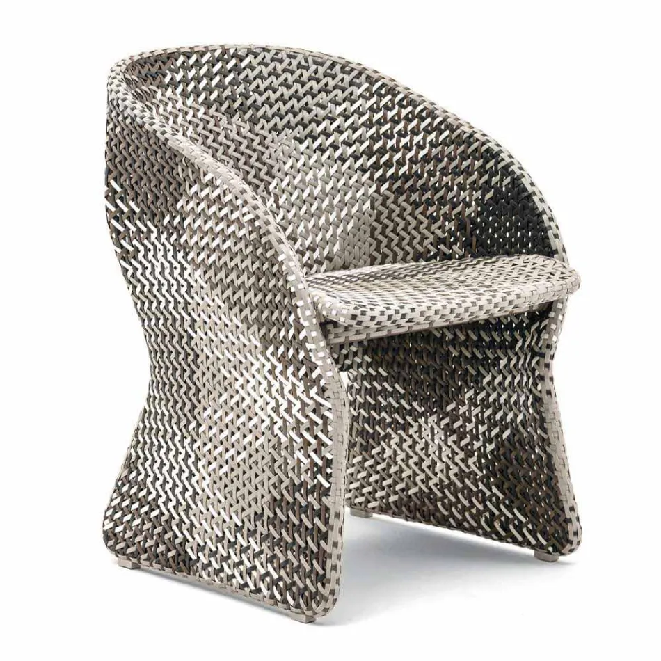 Havestol i farvet, flettet syntetisk fiber - Maat af Varaschin Viadurini