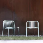 Stabelbar metal havelænestol lavet i Italien 2 stykker - Simpelthen Viadurini