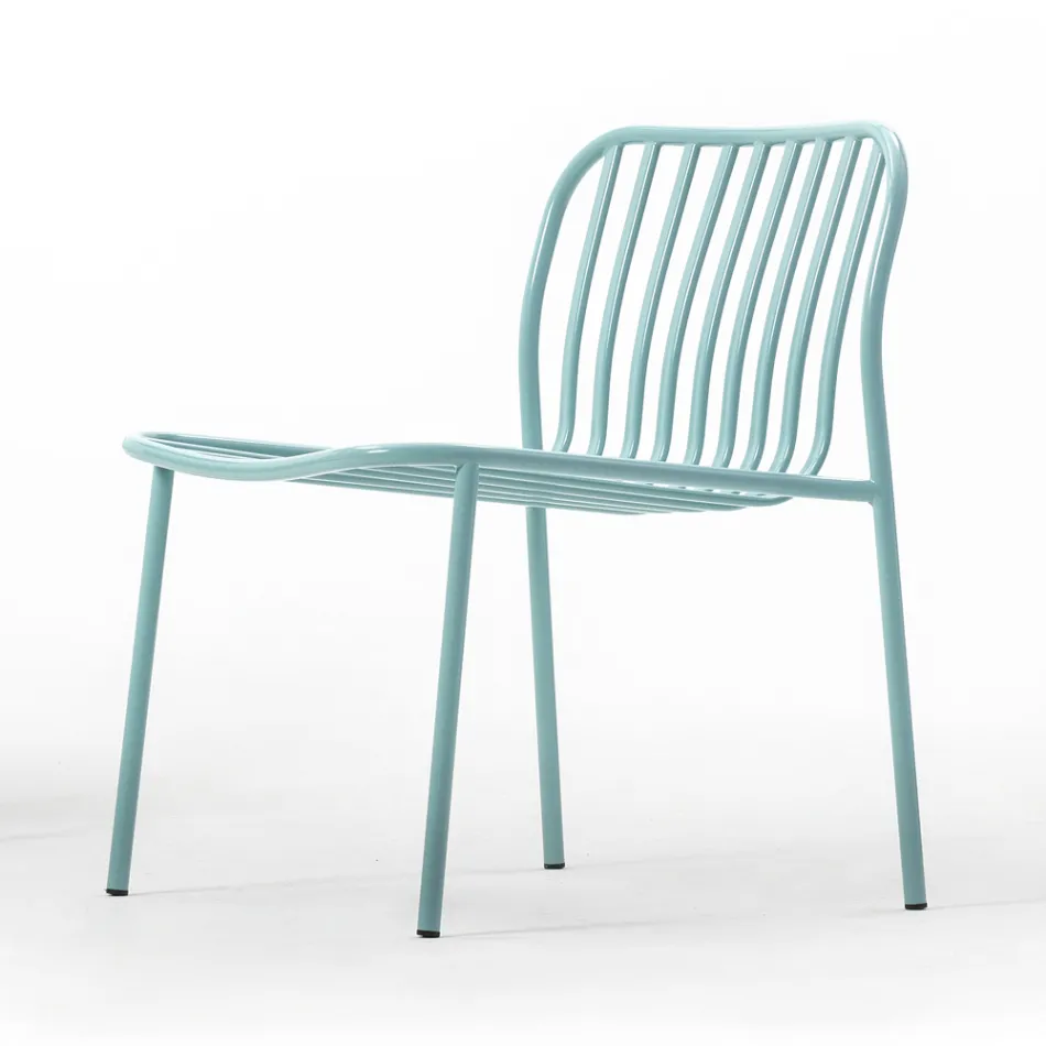 Stabelbar metal havelænestol lavet i Italien 2 stykker - Simpelthen Viadurini