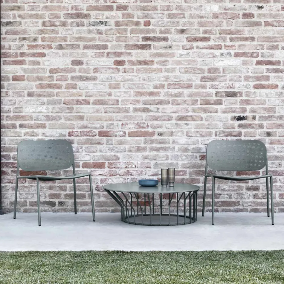 Havelænestol i malet metal Made in Italy 2 stk - Synergi Viadurini