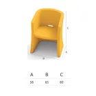 Havelænestol i polyethylen med armlæn Made in Italy - Perez Viadurini