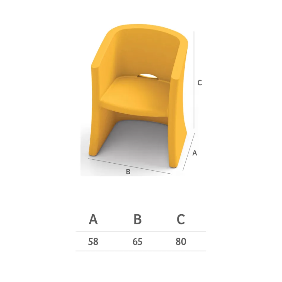 Havelænestol i polyethylen med armlæn Made in Italy - Perez Viadurini