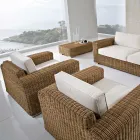 Havelænestol i håndvævet polyrattan - Yoko Viadurini