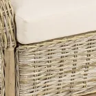 Havelænestol i naturlig rattan til udendørs med hynder - Supreme Viadurini