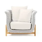 Havestol i teaktræ og reb - Arjuna Viadurini