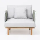 Teak havelænestol, rebvævning og hynder - Bellatrix Viadurini