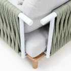 Teak havelænestol, rebvævning og hynder - Bellatrix Viadurini