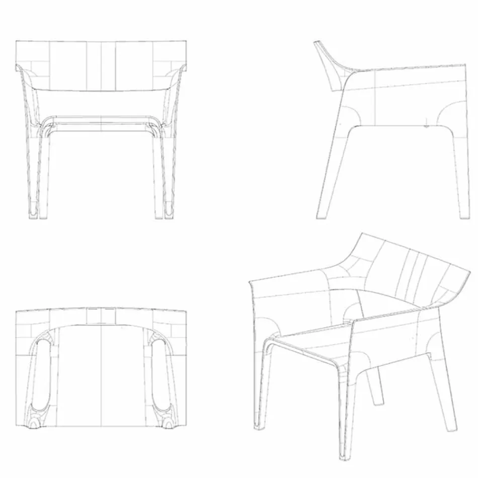 Pedrera Vondom haven lænestol i polypropylen og glasfiber Viadurini