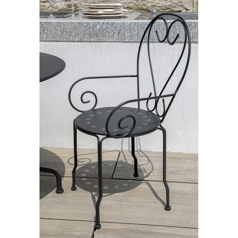 Havestol lavet udelukkende af metal - Arkiv Viadurini