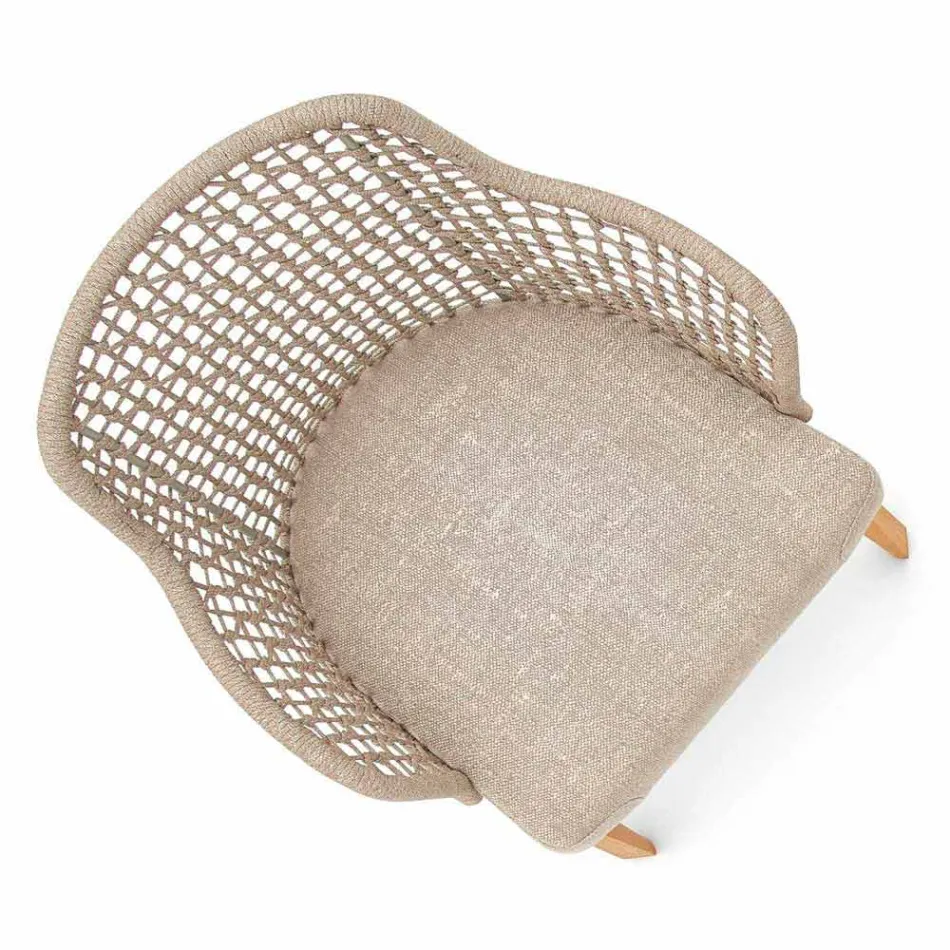 Moderne Varaschin Emma haven lænestol i solid iroko træ Viadurini