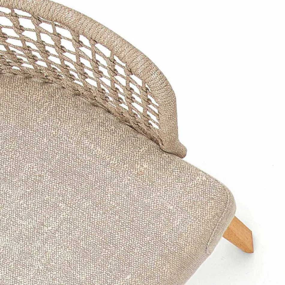 Moderne Varaschin Emma haven lænestol i solid iroko træ Viadurini