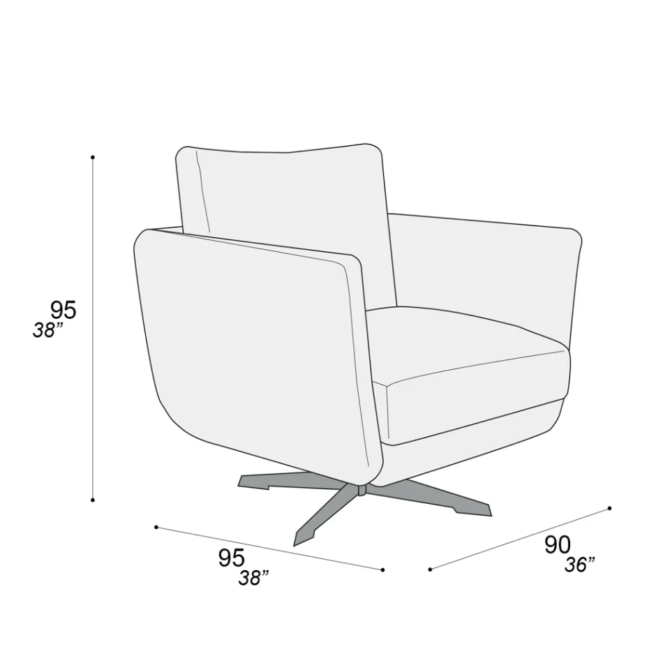 Stue lænestol med valg af drejelig eller fast base lavet i Italien - ironisk Viadurini