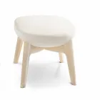 Stue lænestol med fodstøtte i læder og træ Made in Italy - Butterfly Viadurini