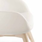 Stue lænestol med fodstøtte i læder og træ Made in Italy - Butterfly Viadurini