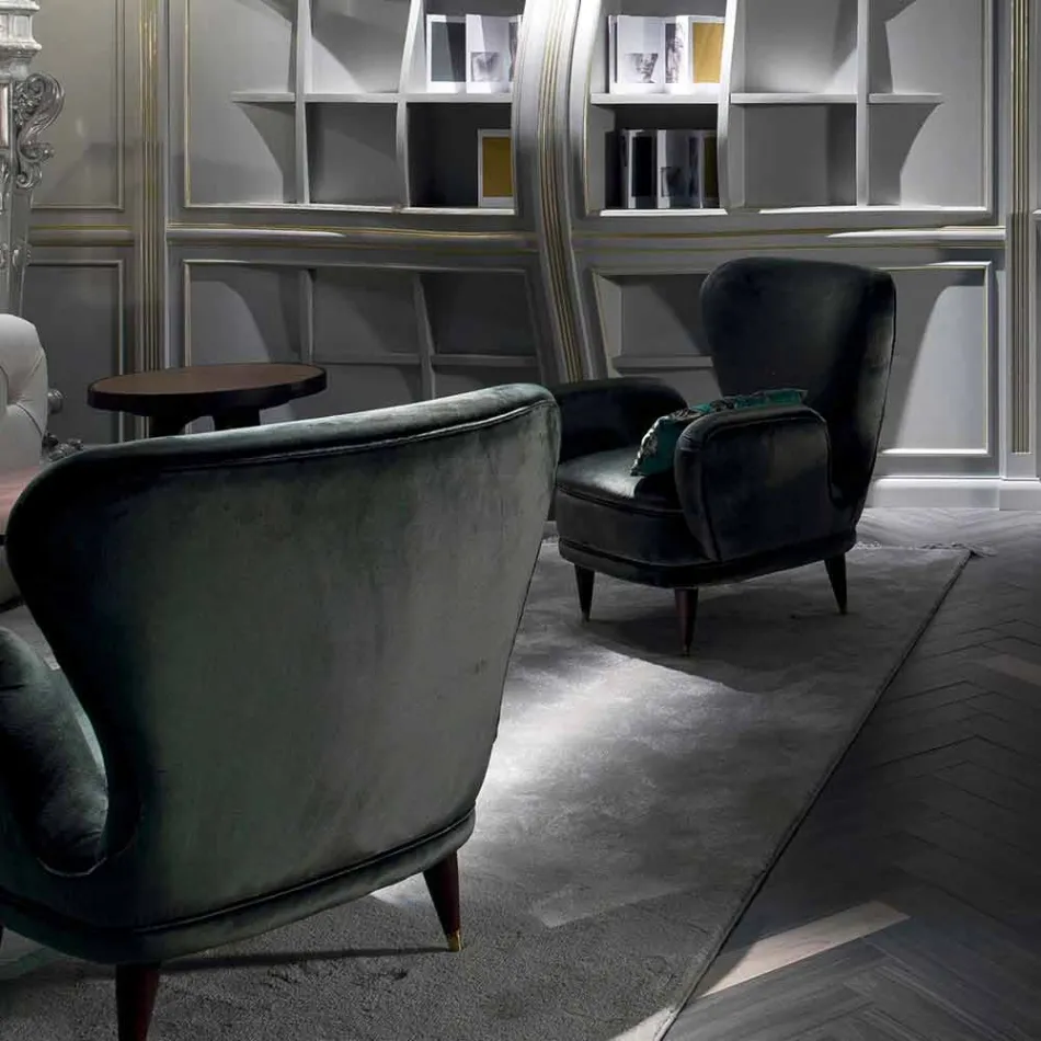 Polstret stol klassisk design stue L78xP75cm, Benny Viadurini