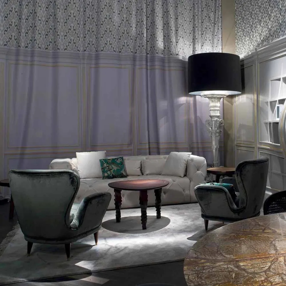 Polstret stol klassisk design stue L78xP75cm, Benny Viadurini