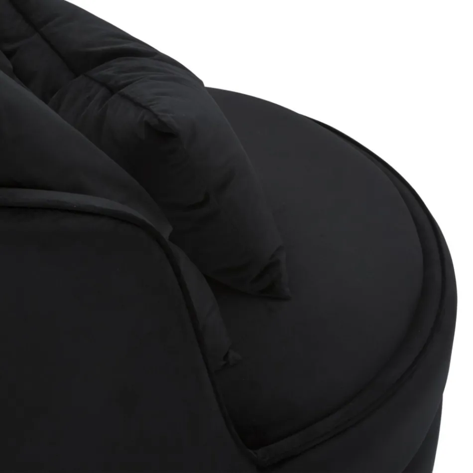 Polstret og polstret stue lænestol i stof med dekorationer - patch Viadurini