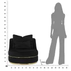 Polstret og polstret stue lænestol i stof med dekorationer - patch Viadurini