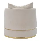 Polstret og polstret stue lænestol i stof med dekorationer - patch Viadurini