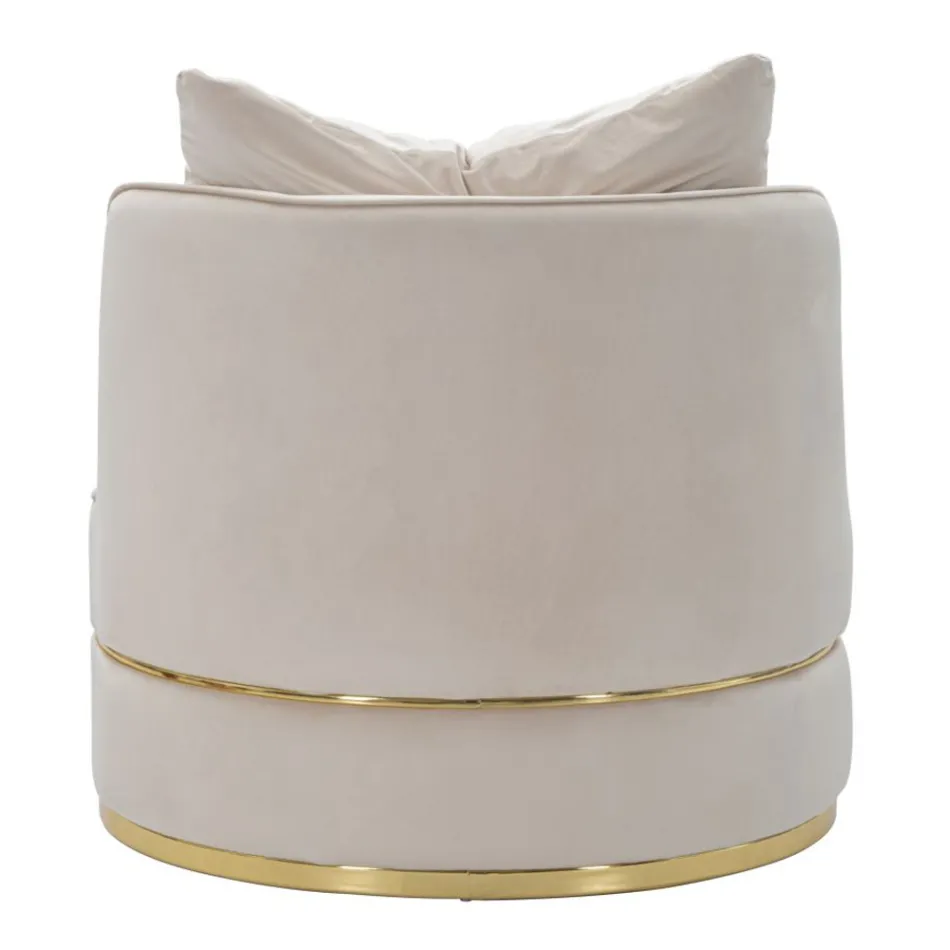 Polstret og polstret stue lænestol i stof med dekorationer - patch Viadurini