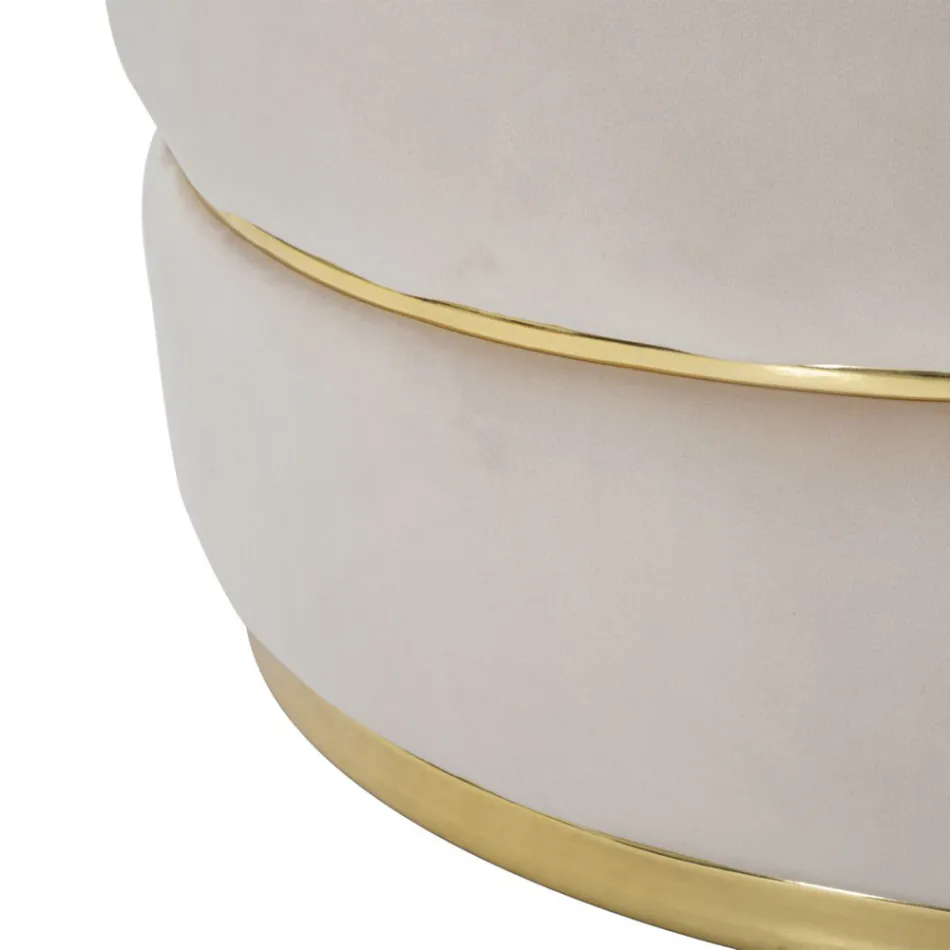 Polstret og polstret stue lænestol i stof med dekorationer - patch Viadurini