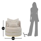 Polstret og polstret stue lænestol i stof med dekorationer - patch Viadurini