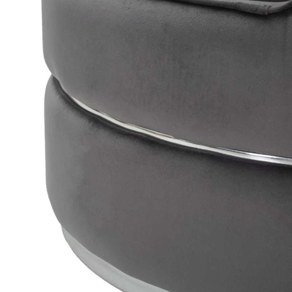 Polstret og polstret stue lænestol i stof med dekorationer - patch Viadurini