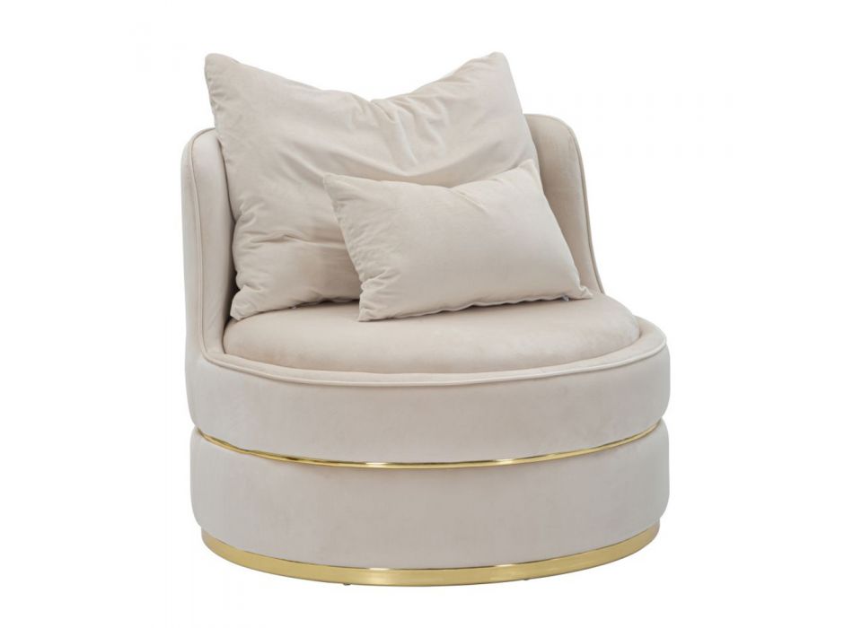 Polstret og polstret stue lænestol i stof med dekorationer - patch Viadurini