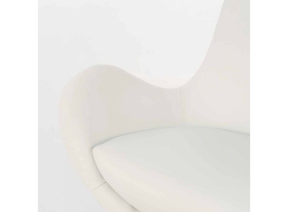 Moderne design polstret drejelig lænestol i kunstlæder - Gajarda Viadurini