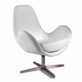 Polstret og drejelig læderstolestol, moderne design - Gajarda