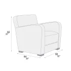 Stue Lænestol i Træ, Læder og Metal Fremstillet i Italien - Burlesco Viadurini