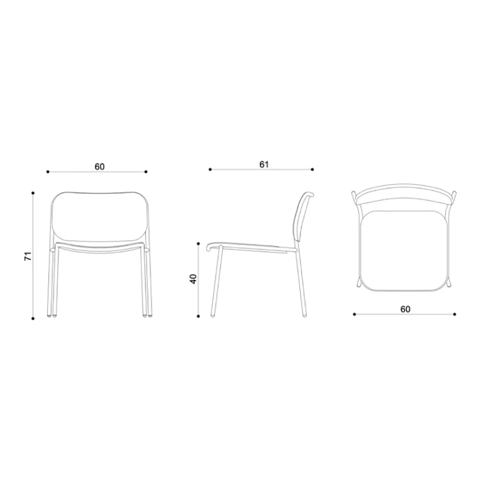 Stue Lænestol i Træ og Metal Made in Italy 2 stk - Saffia Viadurini