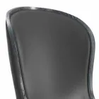 Læder lænestol og sort hår Eli, luksus klassisk design Viadurini