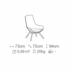 Stue lænestol i læder og stof med træbund lavet i Italien - Ama Viadurini