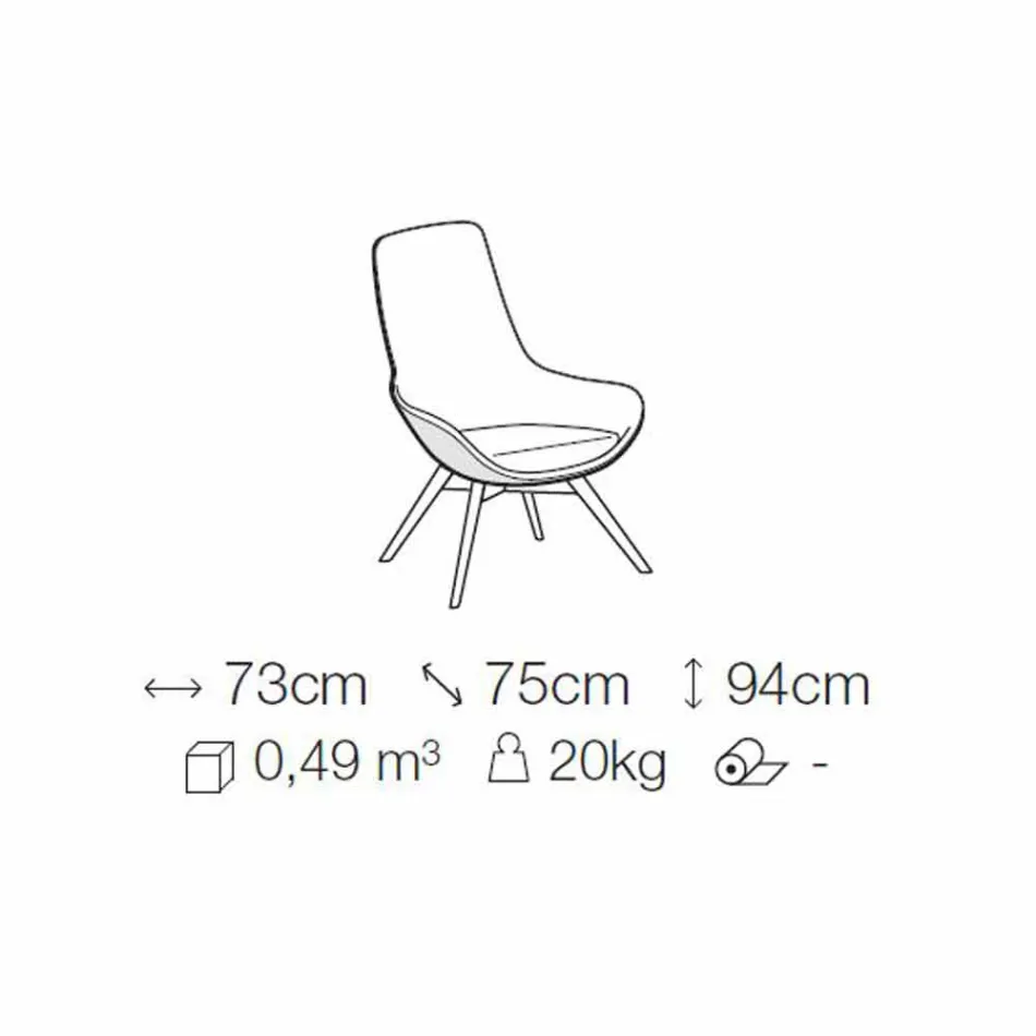 Stue lænestol i læder og stof med træbund lavet i Italien - Ama Viadurini