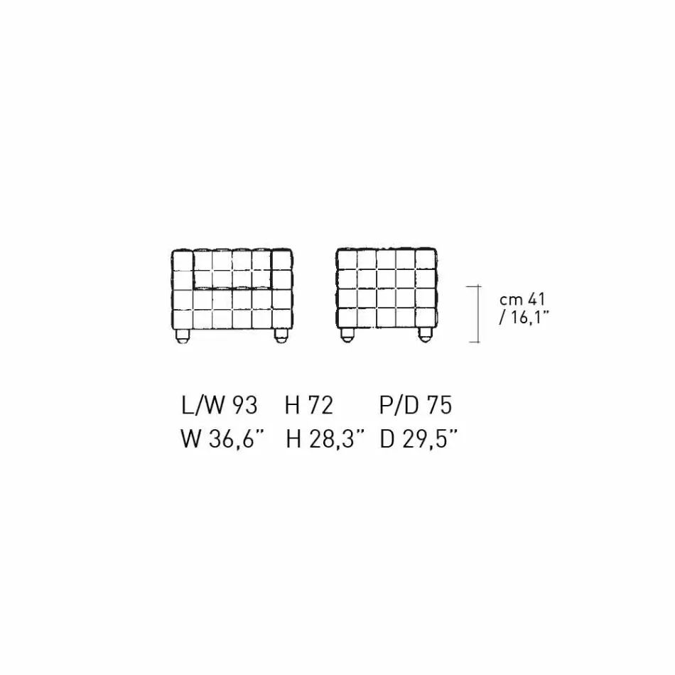 Stue lænestol i quiltet effektlæder fremstillet i Italien - Vesuvius Viadurini