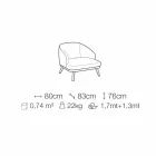 Stof lounge stol med massivt træ base fremstillet i Italien - Pepina Viadurini