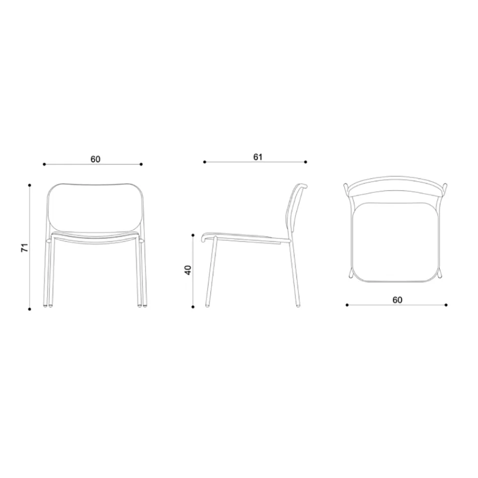 Stue Lænestol i Stof og Metal Made in Italy 2 stk - Sangria Viadurini