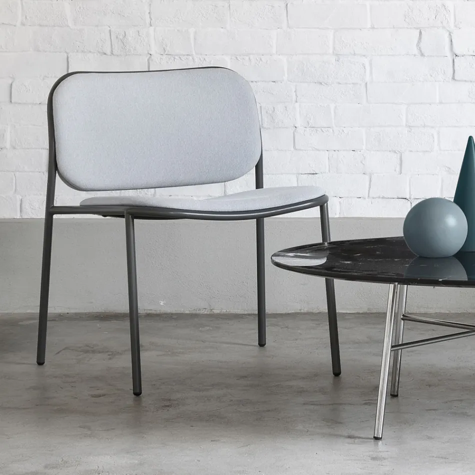 Stue Lænestol i Stof og Metal Made in Italy 2 stk - Sangria Viadurini