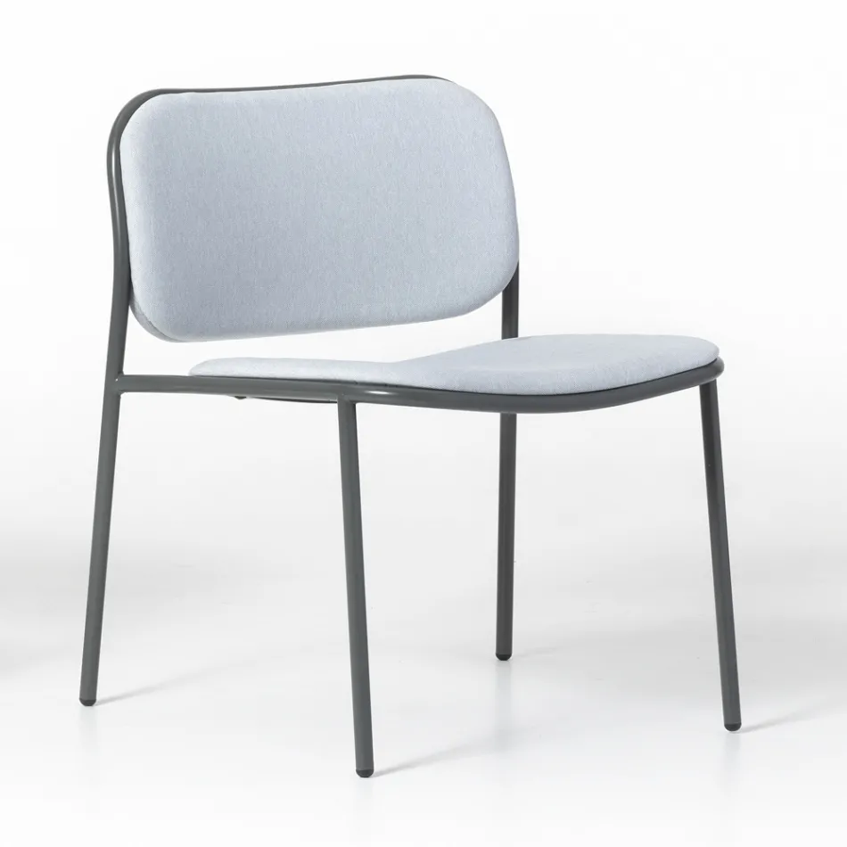 Stue Lænestol i Stof og Metal Made in Italy 2 stk - Sangria Viadurini