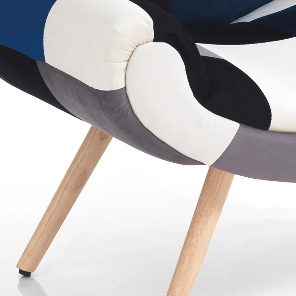 Patchwork Stof Stue Lænestol - Bromo Viadurini