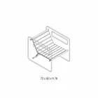 Stue lænestol i glas og sæde i hvidt læder moderne design - Tecna Viadurini