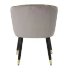 Stue lænestol betrukket med stof med moderne træben - Ezia Viadurini