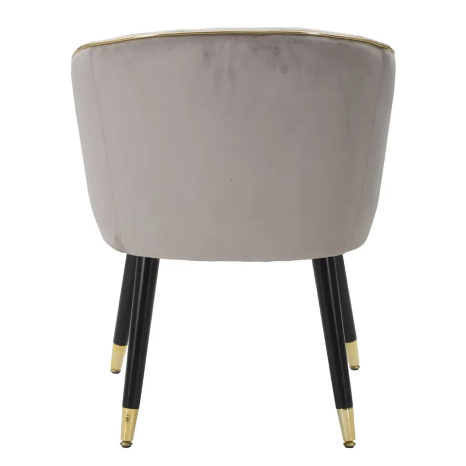 Stue lænestol betrukket med stof med moderne træben - Ezia Viadurini