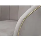 Stue lænestol betrukket med stof med moderne træben - Ezia Viadurini