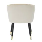 Stue lænestol betrukket med stof med moderne træben - Ezia Viadurini