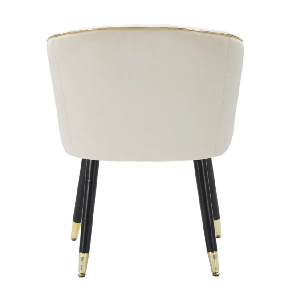 Stue lænestol betrukket med stof med moderne træben - Ezia Viadurini