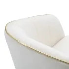 Stue lænestol betrukket med stof med moderne træben - Ezia Viadurini